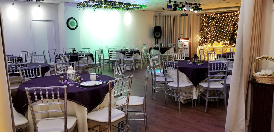 Joy Hall floral décor